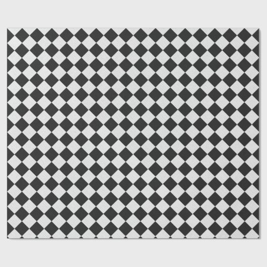 Papier Cadeau Chèques en noir et blanc à angle (Plat)