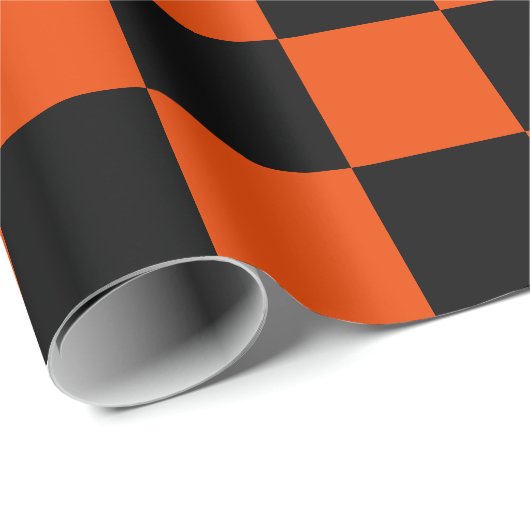 Papier Cadeau Chèques en orange très noir et brillant (Coin rond)