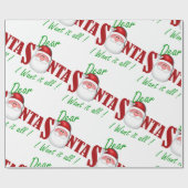 Papier Cadeau Cher Père Noël, je veux tout ! (Plat)