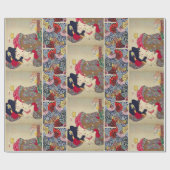 PAPIER CADEAU CHERCHANT LE TIRESOME, FEMME JAPONAISE AVEC CHAT B (Plat)