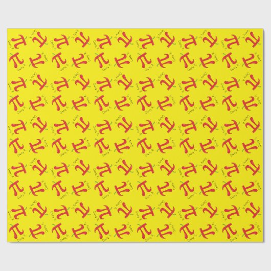 Papier Cadeau Cherry Pi Symbole Cute Math Enseignant (Plat)