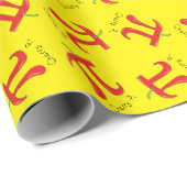 Papier Cadeau Cherry Pi Symbole Cute Math Enseignant (Coin rond)