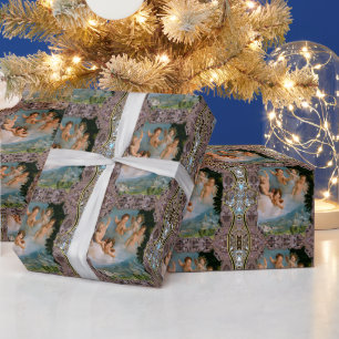 Papier Cadeau Cherub Love Pours sur la ville Noël