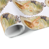 Papier Cadeau Cherubs Vintages personnalisables (Coin rond)