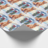 Papier Cadeau Chesapeake Bay Retriever Winter Lakeside Christmas (Coin)