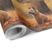 Papier Cadeau Chesapeake Bay Terrier en congé d'automne (Coin rond)