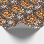 Papier Cadeau Chesapeake Bay Terrier Fireplace Christmas Lights (Coin)