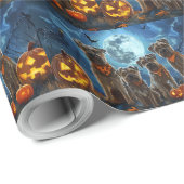 Papier Cadeau Chesapeake Bay Terrier Halloween Éffrayant (Coin rond)