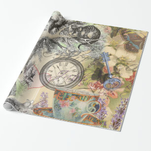 Papier Cadeau Cheshire Chat Alice Wonderland Classic