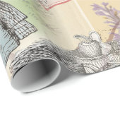 Papier Cadeau Cheshire Chat Alice Wonderland Classic (Coin rond)