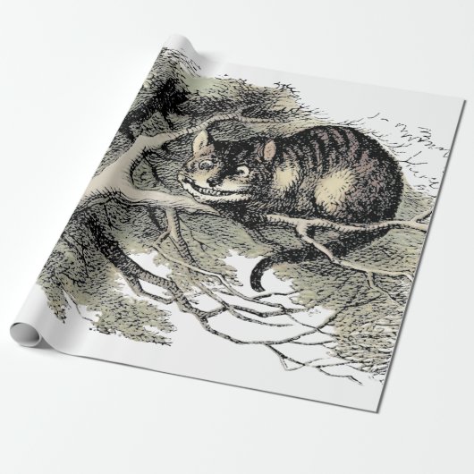 Papier Cadeau Cheshire Chat Alice Wonderland Classic (Déroulé)