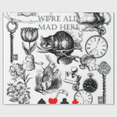 Papier Cadeau Cheshire Chat classique alice au merveilleux fou (Plat)