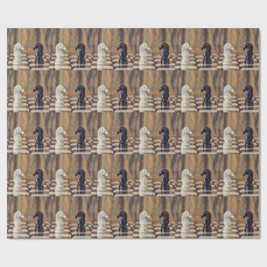 Papier Cadeau Chess Knights Chess Board (Plat)
