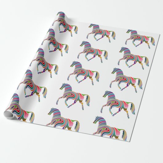 PAPIER CADEAU CHEVAL À COURSE À COURSE (Déroulé)