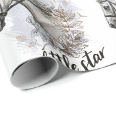 Papier Cadeau Cheval à main avec plantes (Coin rond)