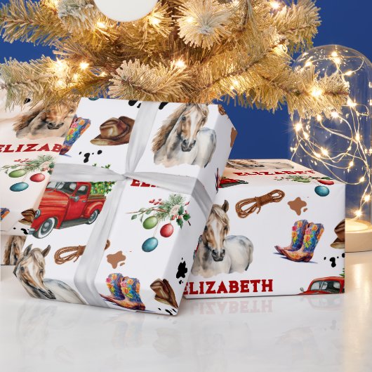 Papier Cadeau Cheval Anniversaire Noël Cowgirl (Vacances)
