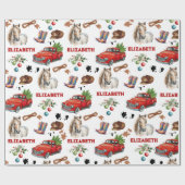 Papier Cadeau Cheval Anniversaire Noël Cowgirl (Plat)