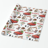 Papier Cadeau Cheval Anniversaire Noël Cowgirl (Déroulé)