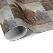 Papier Cadeau Cheval Belge Brown Peinture fine d'art : (Coin rond)