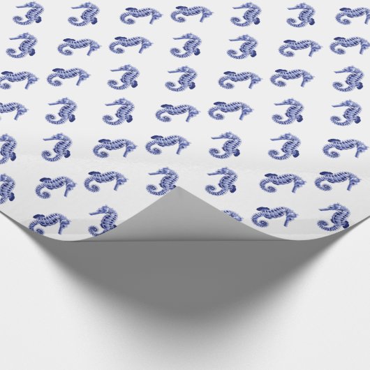 Papier Cadeau Cheval blanc bleu mignon (Coin)