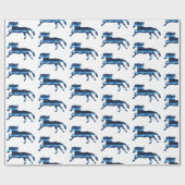 Papier Cadeau Cheval bleu (Plat)