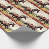 Papier Cadeau Cheval Brown de Noël Daté (Coin)