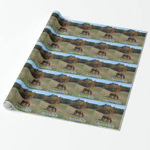 Papier Cadeau cheval Brown, personnalisé avec nom