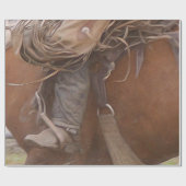 Papier Cadeau Cheval Brown Western Rodeo Cowboy (Plat)