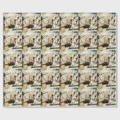 Papier Cadeau Cheval Buggy Amish Grey (Plat)