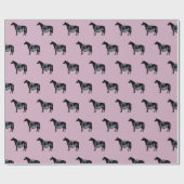 Papier Cadeau cheval, chaussure de cheval et ruban bleu (Plat)