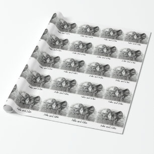 Papier Cadeau Cheval Couple, Crayon, Mariage occidental, Personn