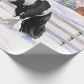 Papier Cadeau Cheval d'attelage de la bandelette tzigane noire d (Coin)