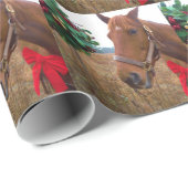 Papier Cadeau Cheval de baiser sous Mistletoe (Coin rond)