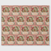 Papier Cadeau Cheval de bande dessinée avec le signe de Joyeux (Plat)