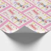 Papier Cadeau Cheval de carrousel d'anniversaire Ajouter le nom  (Coin)