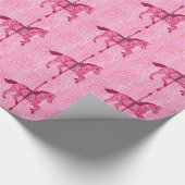Papier Cadeau Cheval de carrousel - rose de fuchsia (Coin)