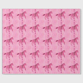 Papier Cadeau Cheval de carrousel - rose de fuchsia (Plat)