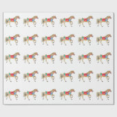 Papier Cadeau Cheval de Carrousel Trotting (Plat)