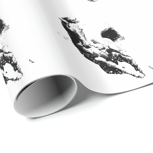 Papier Cadeau Cheval de course (Coin rond)