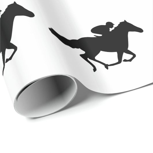 Papier Cadeau Cheval de course (Coin rond)