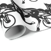 Papier Cadeau Cheval de course d'attelages (Coin rond)