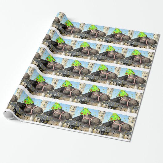 Papier Cadeau Cheval de fête d'anniversaire (Déroulé)