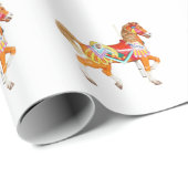 Papier Cadeau Cheval de marche de carrousel (Coin rond)