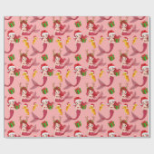 Papier Cadeau Cheval de mer Sirène motif Noël (Plat)
