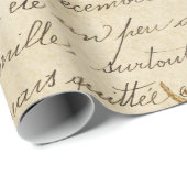 Papier Cadeau Cheval de mer vintage et script (Coin rond)