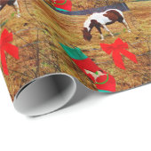 Papier Cadeau Cheval de Noël (Coin rond)