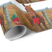 Papier Cadeau Cheval de Noël (Coin rond)