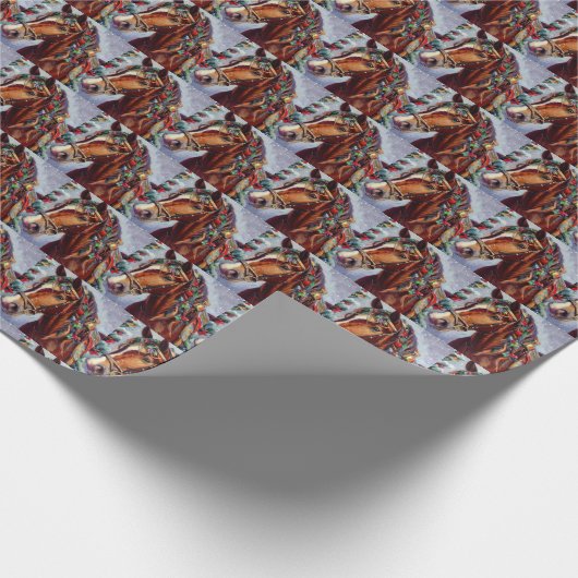 Papier Cadeau Cheval de Noël 2 (Coin)