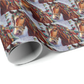 Papier Cadeau Cheval de Noël 2 (Coin rond)