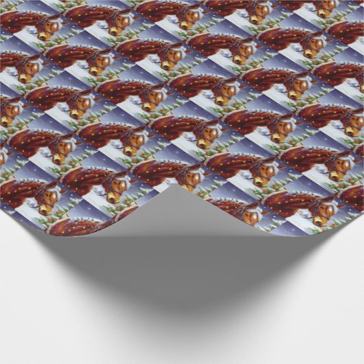 Papier Cadeau Cheval de Noël 3 (Coin)